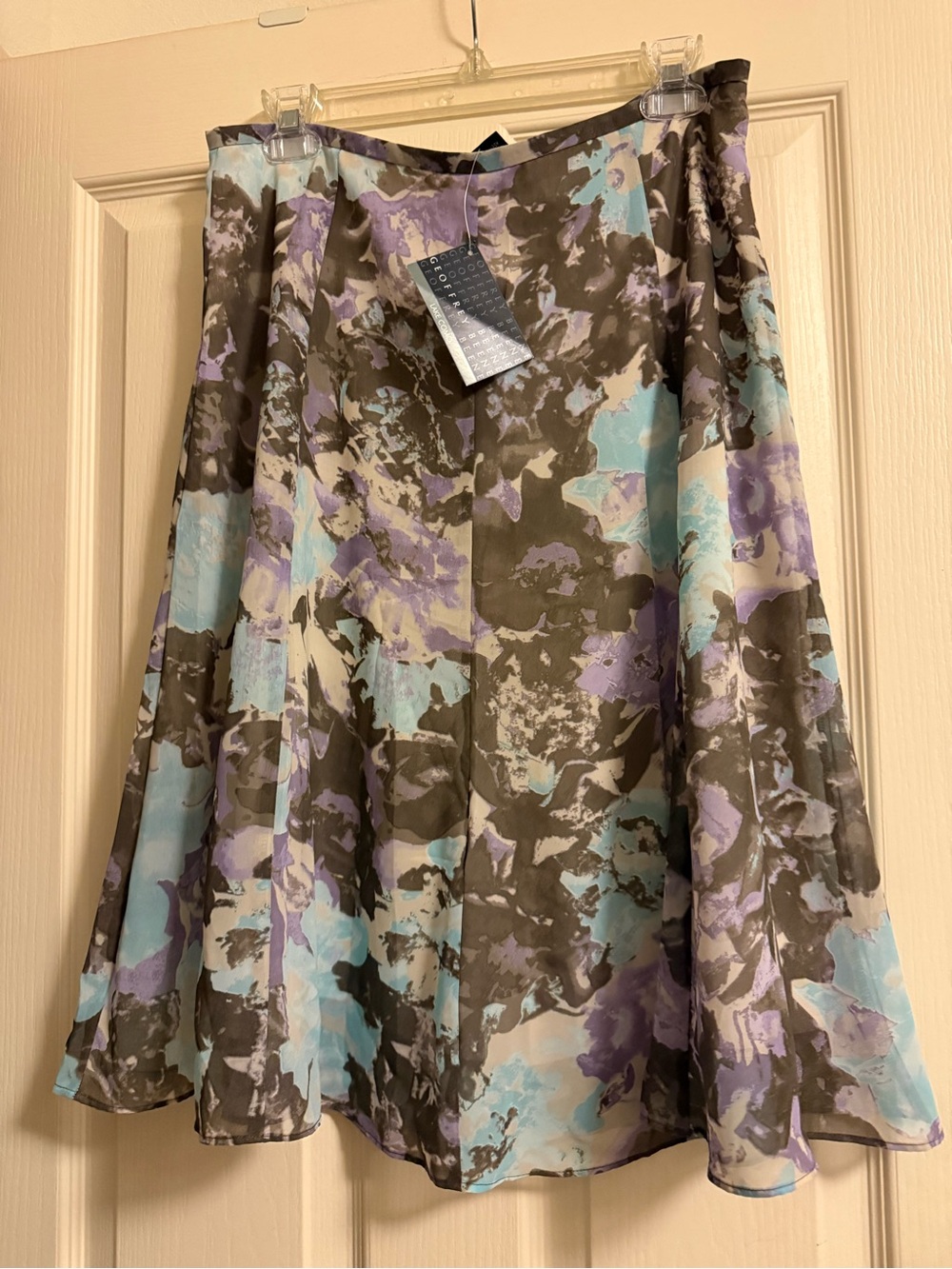 Geoffrey Beene Lavender & Sky Blue Floral Skater Skirt